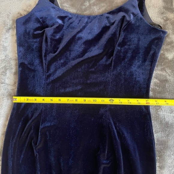 Vintage Velvet Long Maxi Prom Evening Dress 12P After Dark Beaded Wedding Guest - Picture 11 of 16